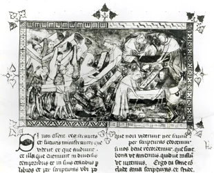 13076-77 f.24v Schwarzer Tod in Tournai, von Gilles de Muisit, nach 1349